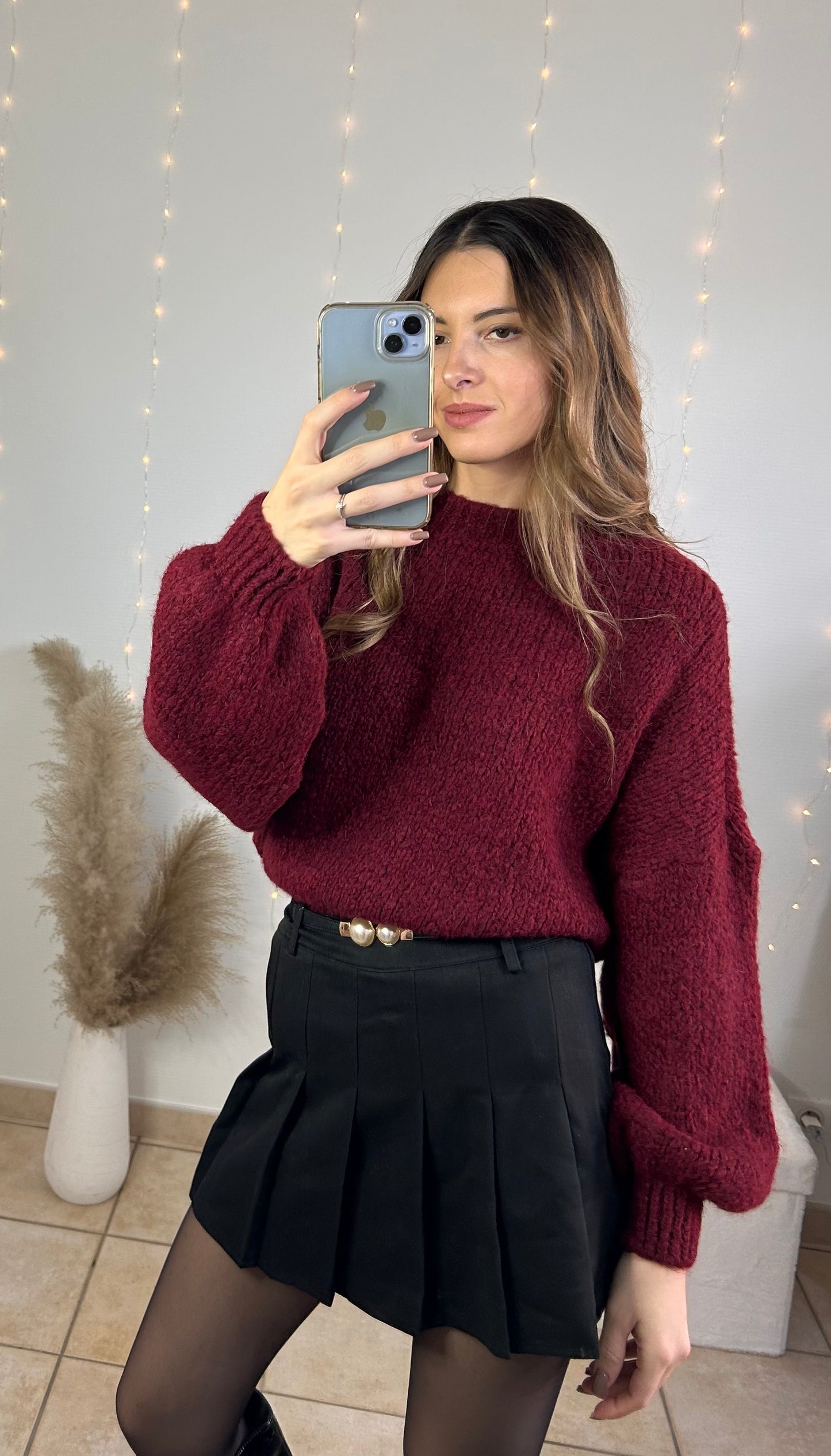 PULL LEYA BORDEAUX