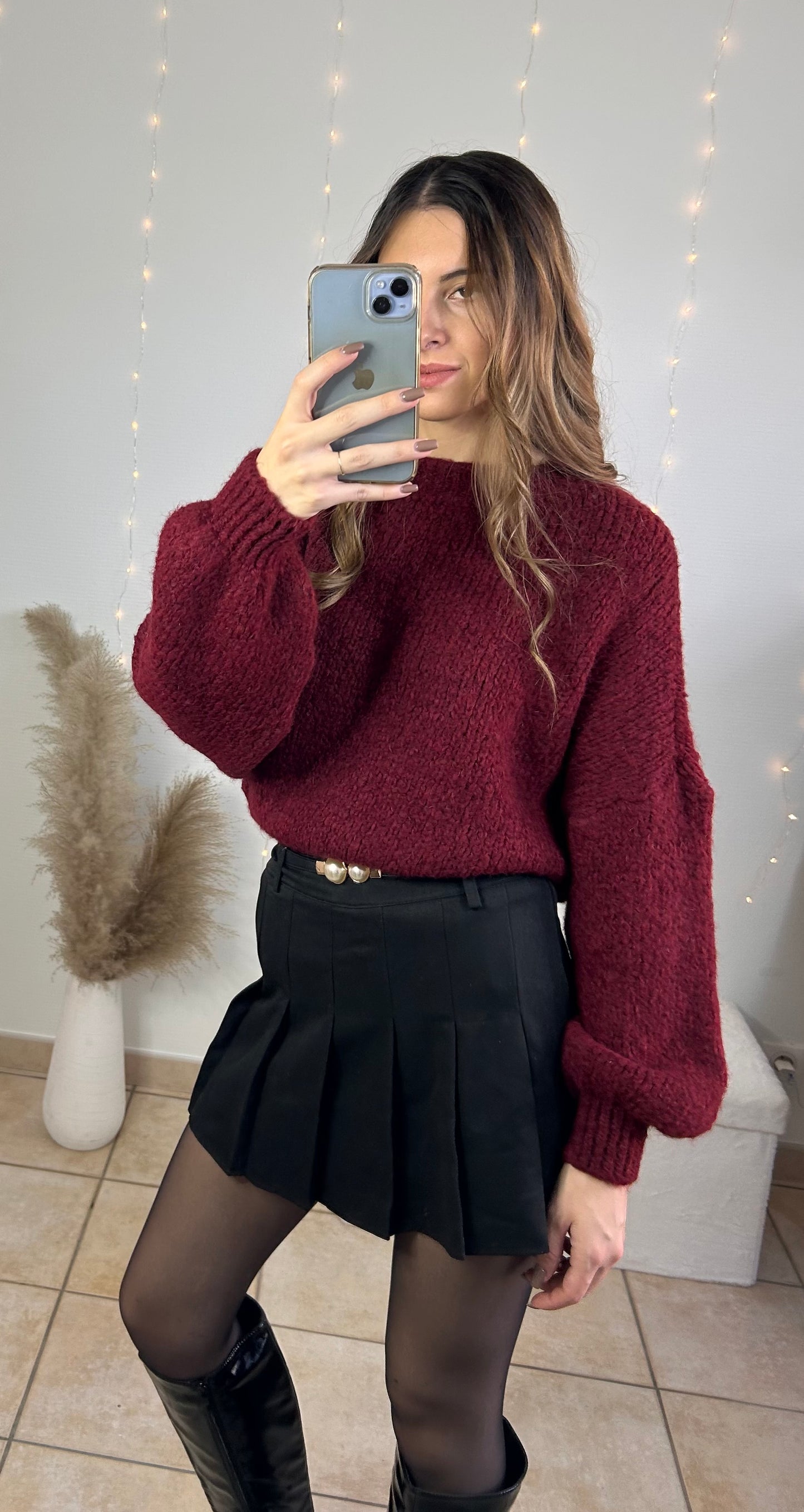 PULL LEYA BORDEAUX