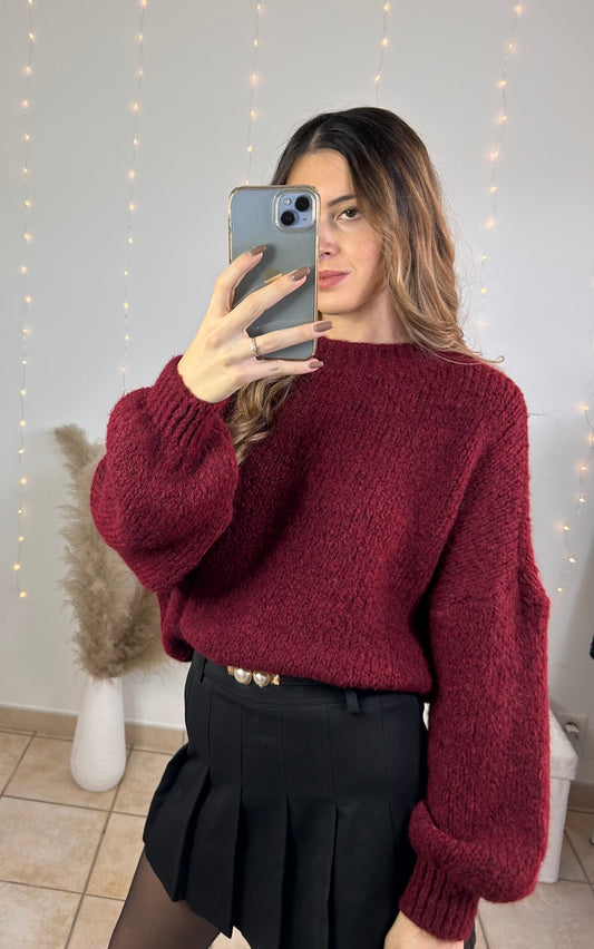 PULL LEYA BORDEAUX