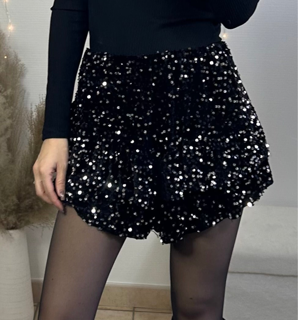 JUPE SHORT STARLETTE NOIR